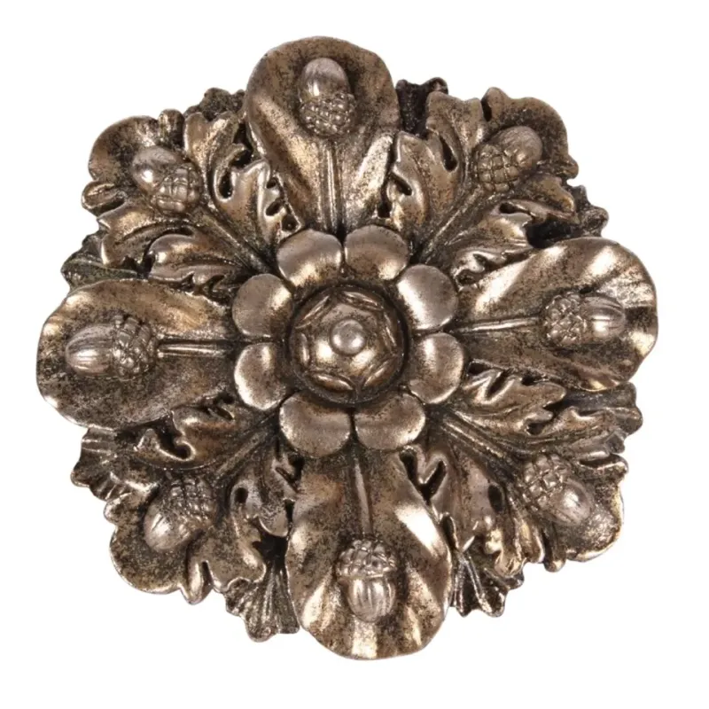 wandornament bloem, zilver